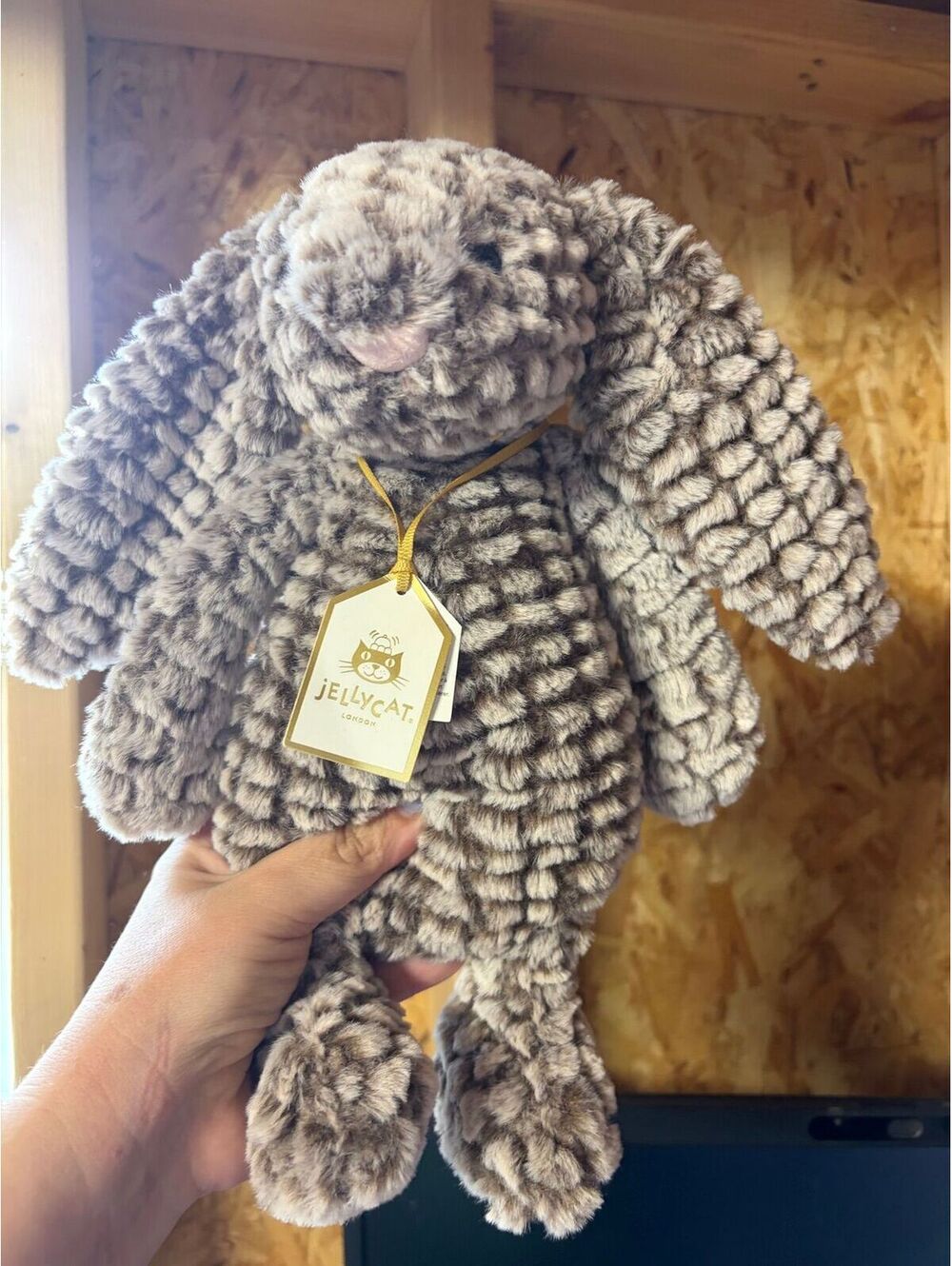 Jellycat London Bashful Luxe Bunny Pine Medium 12" Holiday Pinecone Plush NWT